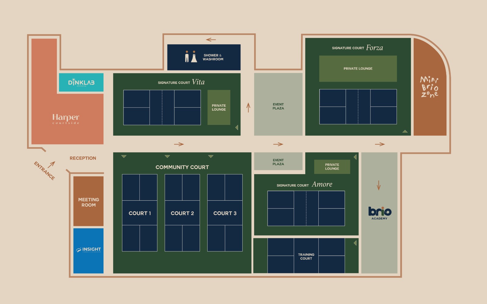 Brio Social Club Court Layout